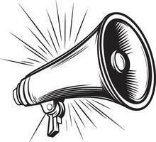 Megaphone clean simple outline black vector