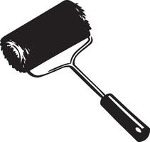 Paint roller clean simple icon silhouette black vector