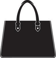 Lady's handbag clean simple icon silhouette black vector