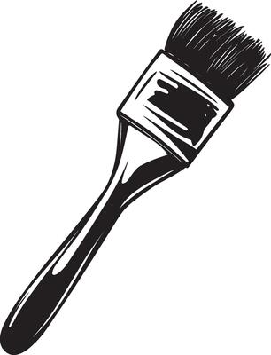 Paint brush clean simple icon linear black