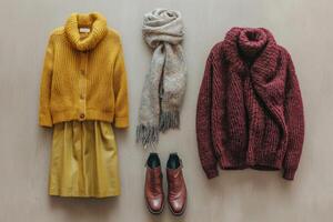 Autumn date outfit featuring stylish layers and warm tones photo