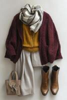 Autumn date outfit featuring stylish layers and warm tones photo