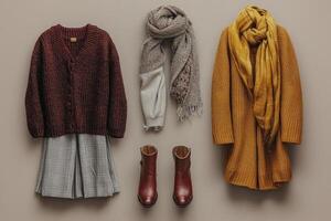Autumn date outfit featuring stylish layers and warm tones photo