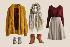 Autumn date outfit featuring stylish layers and warm tones photo
