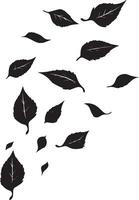 leaves falling clean simple icon silhouette black vector