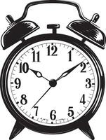 Alarm clock clean simple silhouette black vector