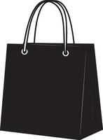 Modern shopping bag icon clean simple icon silhouette black vector