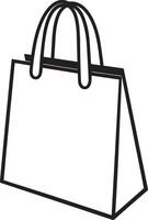 Paper shopping bag icon clean simple icon linear black vector