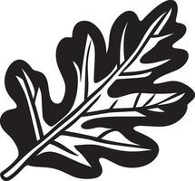 Oak leaf clean simple icon outline black vector