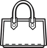 Lady's handbag clean simple icon linear black vector