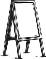 Signage board stand clean simple outline black vector