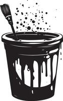 Paint Bucket clean simple icon silhouette black vector
