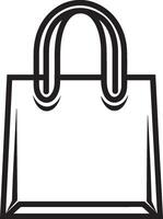 shopping bags clean simple icon linear black vector