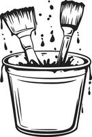 Paint Bucket clean simple outline black vector