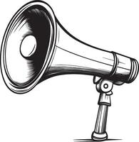 Megaphone clean simple outline black vector