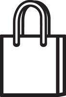 Paper shopping bag icon clean simple icon linear black vector