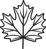 maple leave clean simple icon linear black vector