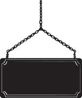 Hanging signboard clean simple silhouette black vector