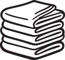 Folded clothes stack clean simple icon outline black vector