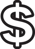 dollar sign icon clean simple icon linear black vector