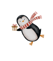 Winter Wonderland. Charming Penguin in Watercolor Design for Unique New Year Greetings png