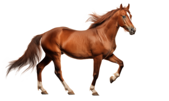 Arabian horse isolated on transparent background. Side view. 3D illustration. png