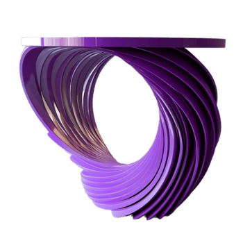 púrpura resumen curvo forma en transparente antecedentes. 3d hacer ilustración png