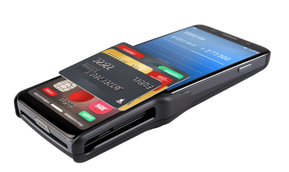 Credit card reader isolated on transparent background. 3d rendering png