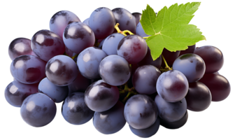 Grape with leaf isolated on transparent background. png