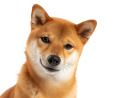 portrait of a shiba inu dog isolated on transparent background png