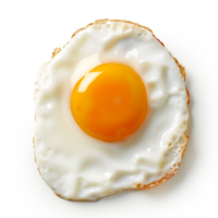Fried egg isolated on transparent background. Top view. Flat lay png