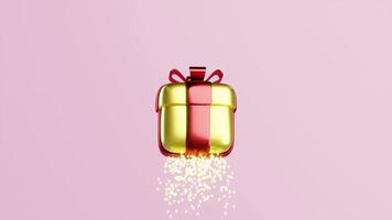 3d open gift box with question mark symbol icon isolated on pink background. FAQ or frequently asked questions, minimal concept, 3d render illustration video