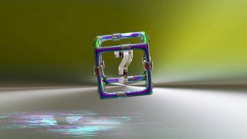 3d question mark symbol in glass box with rainbow colors abstract background. FAQ or frequently asked questions concept, 3d illustration render video