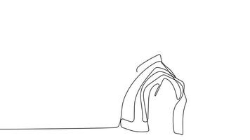 Animated drawing of continuous line draw architect meeting at construction site to talk blueprint design to team member. Building architecture concept. Single line animation. High quality 4k footage video