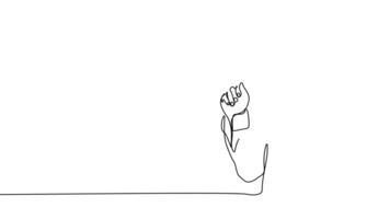 Animated drawing of continuous line draw architect meeting at construction site to talk blueprint design to team member. Building architecture concept. Single line animation. High quality 4k footage video