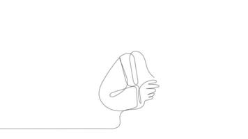 Animated drawing of continuous line draw architect meeting at construction site to talk blueprint design to team member. Building architecture concept. Single line animation. High quality 4k footage video