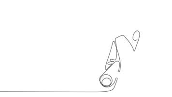 Animated drawing of continuous line draw architect meeting at construction site to talk blueprint design to team member. Building architecture concept. Single line animation. High quality 4k footage video