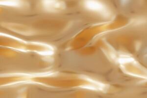 Luxurious abstract golden background. Elegant fluid metallic surface. Flowing gold. Ideal for use in high-end design projects, digital art, as striking background for promotional materials. 3D render. photo