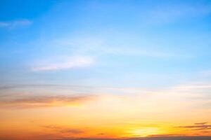 Beautiful , luxury soft gradient orange gold clouds and sunlight on the blue sky perfect for the background, take in everning,Twilight, Large size, high definition landscape photo