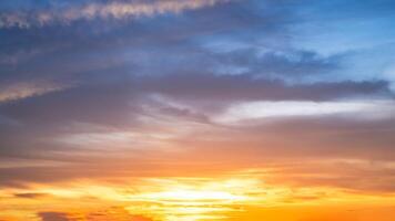 Beautiful , luxury soft gradient orange gold clouds and sunlight on the blue sky perfect for the background, take in everning,Twilight, Large size, high definition landscape photo