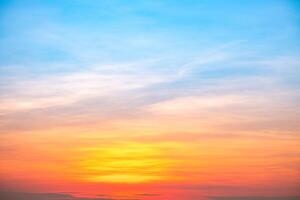 Beautiful , luxury soft gradient orange gold clouds and sunlight on the blue sky perfect for the background, take in everning,Twilight, Large size, high definition landscape photo