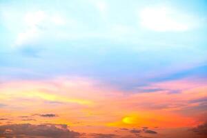 Beautiful , luxury soft gradient orange gold clouds and sunlight on the blue sky perfect for the background, take in everning,Twilight, Large size, high definition landscape photo