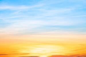 Beautiful , luxury soft gradient orange gold clouds and sunlight on the blue sky perfect for the background, take in everning,Twilight, Large size, high definition landscape photo