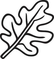 Oak leaf clean simple icon outline black vector