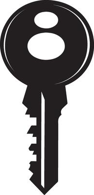 Key clean simple silhouette black