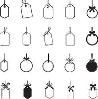 Collection of price tag clean simple icon black vector