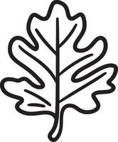 Oak leaf clean simple icon outline black vector