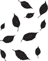 leaves falling clean simple icon silhouette black vector