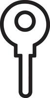 Key clean simple icon linear black vector