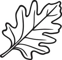 Oak leaf clean simple linear outline black vector